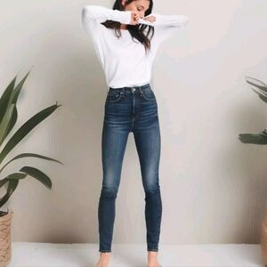 Rag & Bone Jake Super High Rise Skinny Everyday Wear USA Denim Blue Jeans 28